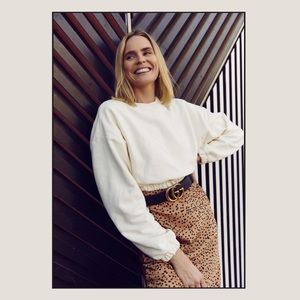 Lounge Cream Crop Top Sweatshirt